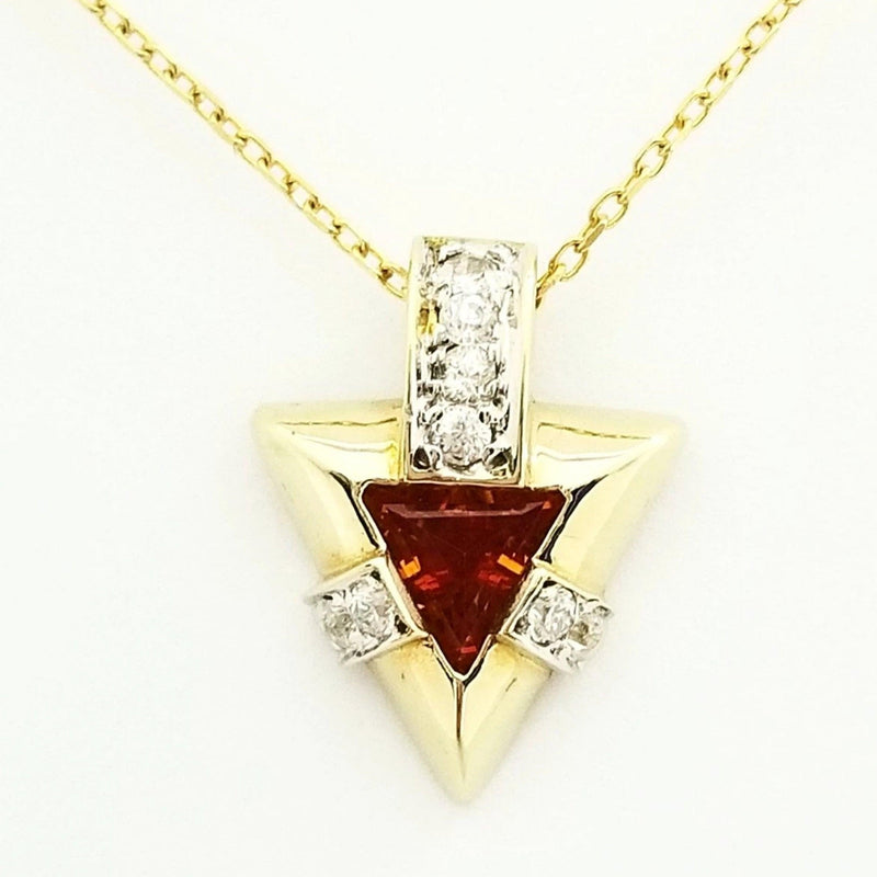 Triangle Pendant with Citrine and White Cubic Zirconia - Cape Diamond Exchange