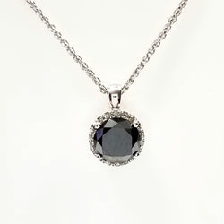 Black Diamond Halo Pendant - Cape Diamond Exchange