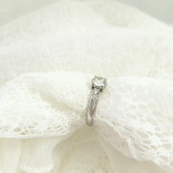 Engagement Ring with Center Diamond & Side Diamonds - Cape Diamond Exchange