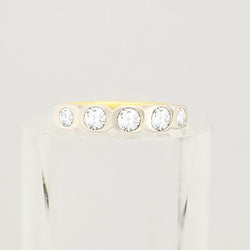 9 kt Yellow Gold Cubic Zircon Half Eternity Ring - Cape Diamond Exchange