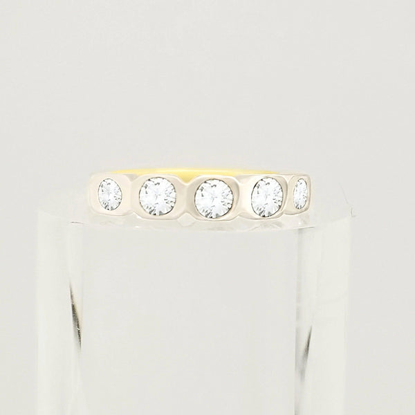 9 kt Yellow Gold Cubic Zircon Half Eternity Ring - Cape Diamond Exchange