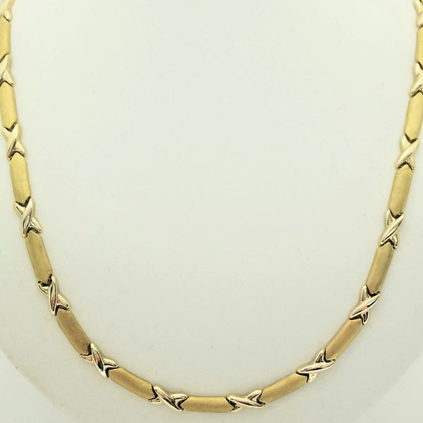 9kt Yellow Gold Cross Over Necklace - Cape Diamond Exchange