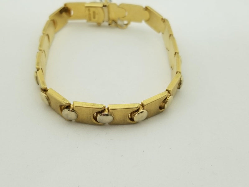 18kt Yellow Gold Two Tone Matt and Shiny Bracelet - Cape Diamond Exchange