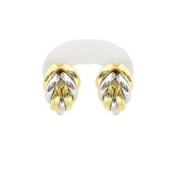 18kt Two Color Gold Fancy Pin/Clip Earrings Cape Diamond Exchange in St. George's Mall