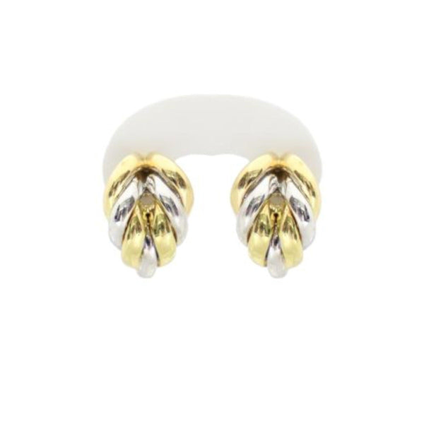 18kt Two Color Gold Fancy Pin/Clip Earrings Cape Diamond Exchange in St. George's Mall