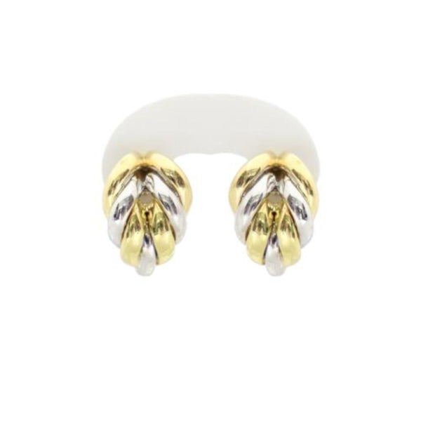 18kt Two Color Gold Fancy Pin/Clip Earrings Cape Diamond Exchange in St. George's Mall