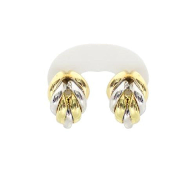 18kt Two Color Gold Fancy Pin/Clip Earrings Cape Diamond Exchange in St. George's Mall