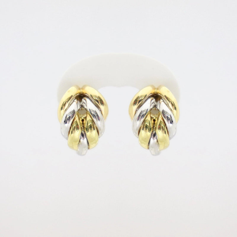 18kt Two Color Gold Fancy Pin/Clip Earrings - Cape Diamond Exchange