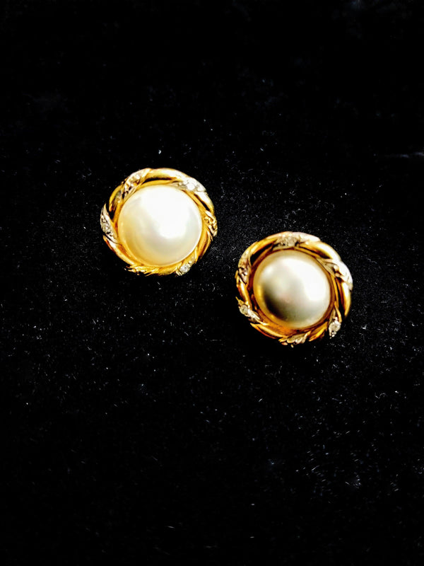 Mabe Pearl And Diamond Earrings - Cape Diamond Exchange