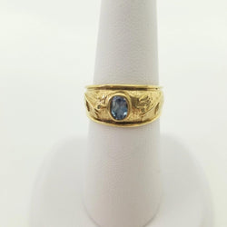 9 kt Yellow Gold Aquamarine Ring - Cape Diamond Exchange