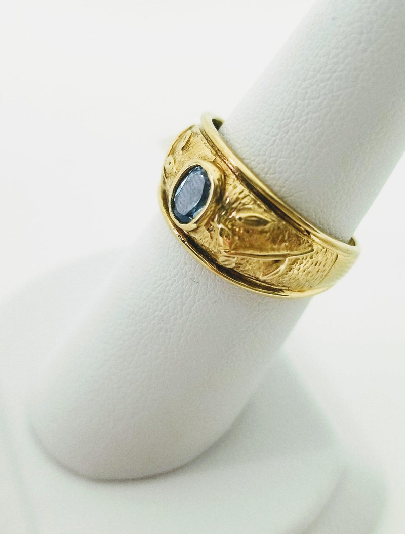 9 kt Yellow Gold Aquamarine Ring - Cape Diamond Exchange