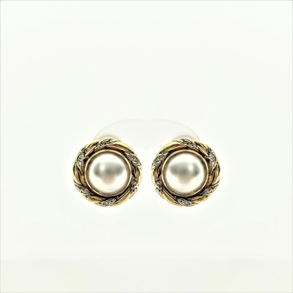 Mabe Pearl And Diamond Earrings - Cape Diamond Exchange