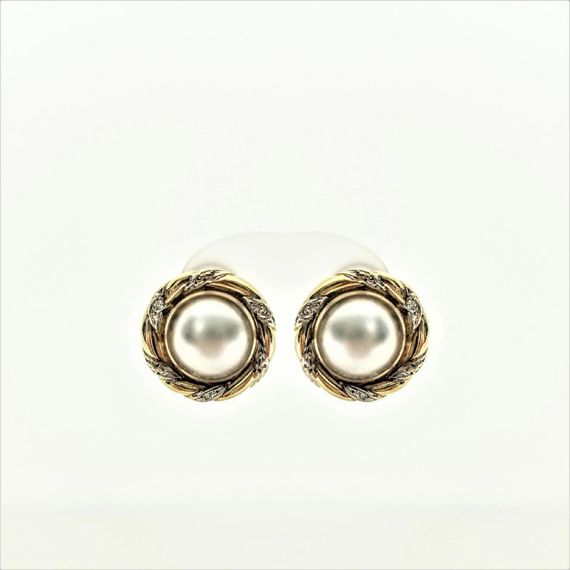 Mabe Pearl And Diamond Earrings - Cape Diamond Exchange