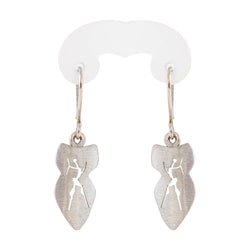 Silver Rock Art Shield Earrings