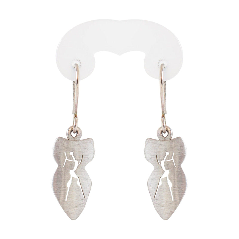 Silver Rock Art Shield Earrings