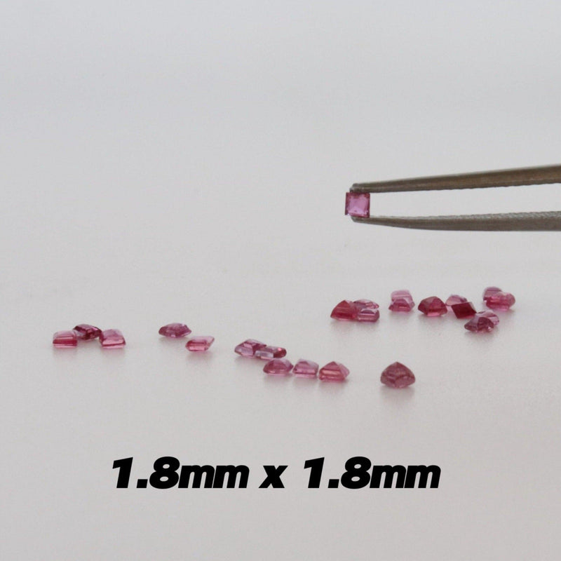 1.8mm x 1.8mm Princess Cut Ruby Stones - cape diamond exchange