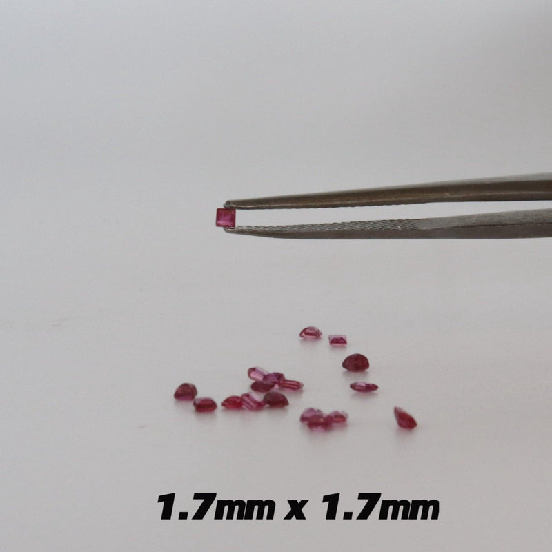 1.7mm x 1.7mm Princess Cut Ruby Stones - cape diamond exchange