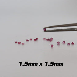 1.5mm x 1.5mm Princess Cut Ruby Stones - cape diamond exchange