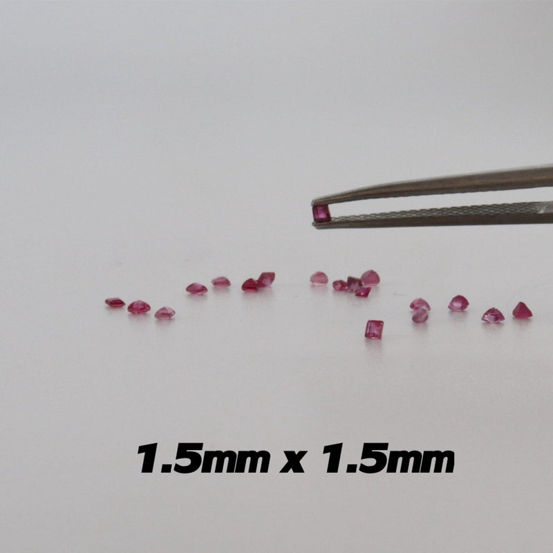 1.5mm x 1.5mm Princess Cut Ruby Stones - cape diamond exchange
