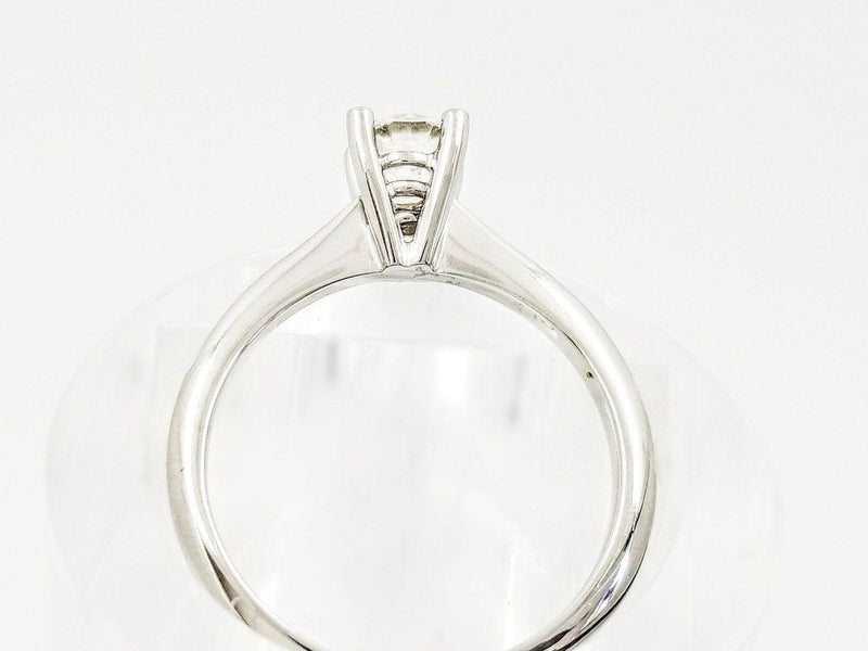 18 kt White Gold White Ice Cream Cone Solitaire Diamond Ring - Cape Diamond Exchange