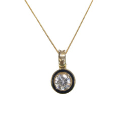 9 kt Yellow Gold pendant with a Cubic Zirconia