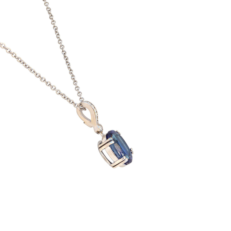 Tanzanite Pendant with Diamonds on the bail