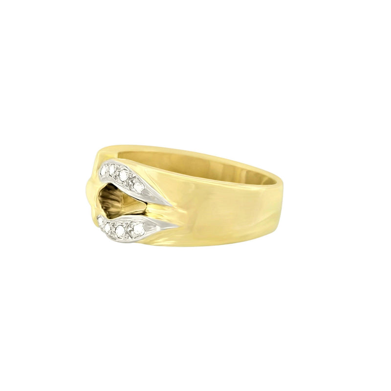 9 kt Yellow Gold Cubic Zircon Horseshoe Dress Ring - Cape Diamond Exchange