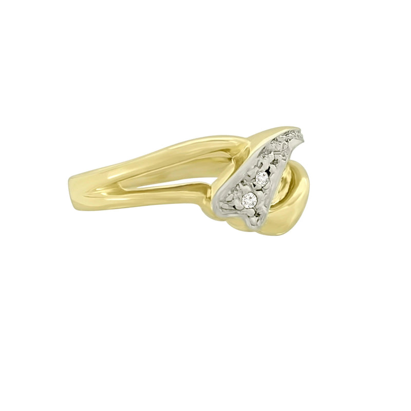 9 kt Yellow Gold Cubic Zircon Ring Dainty Design - Cape Diamond Exchange