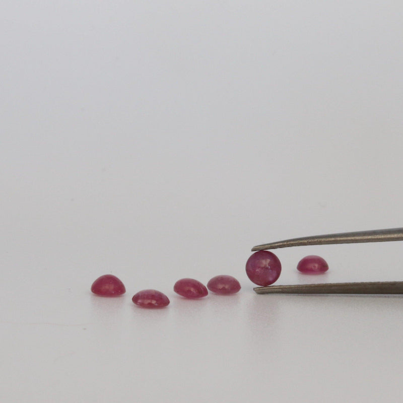 3.6x3.7mm Round Ruby Cabochon Stone - cape diamond exchange