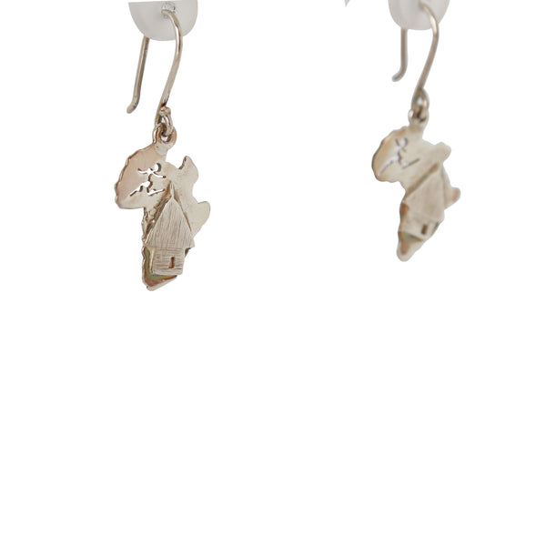 Silver Earrings with a hut Design - Cape Diamond Exchange