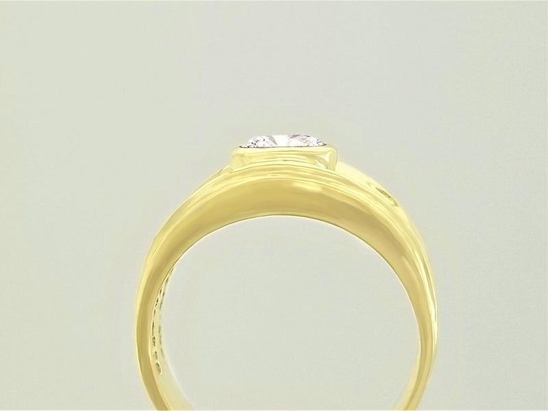 9 kt Yellow Gold Fancy Cubic Zircon Ring - Cape Diamond Exchange