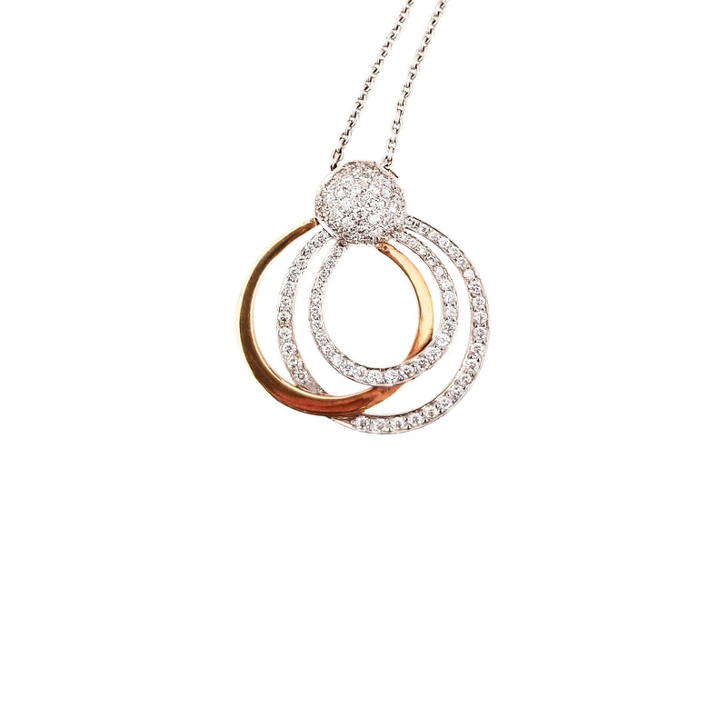 18 kt White and Yellow Gold pendant with Diamonds - Cape Diamond Exchange