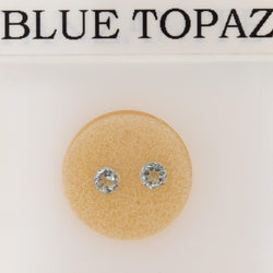 4.1mm Round Sky Blue Topaz Stone (Pair) - cape diamond exchange