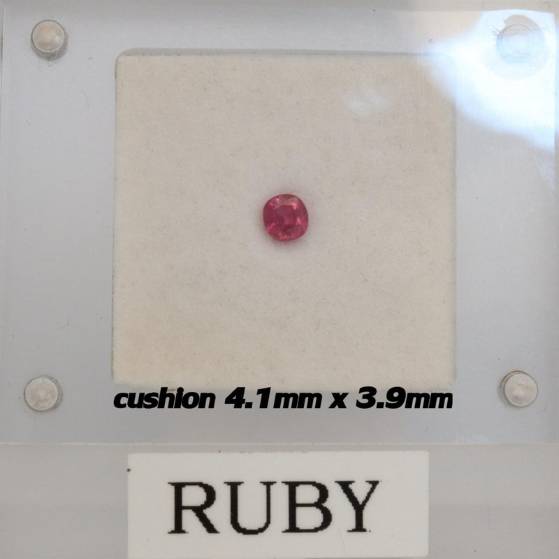 4.1mm x 3.9mm Cushion Ruby Stone - cape diamond exchange