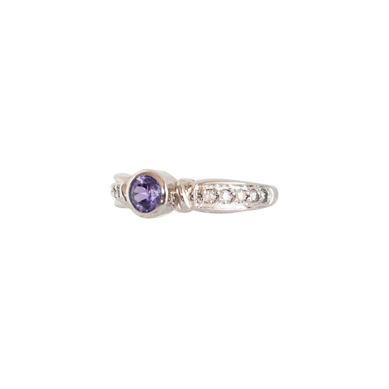 18 karat White Gold Round Tanzanite and Diamond Ring - Cape Diamond Exchange