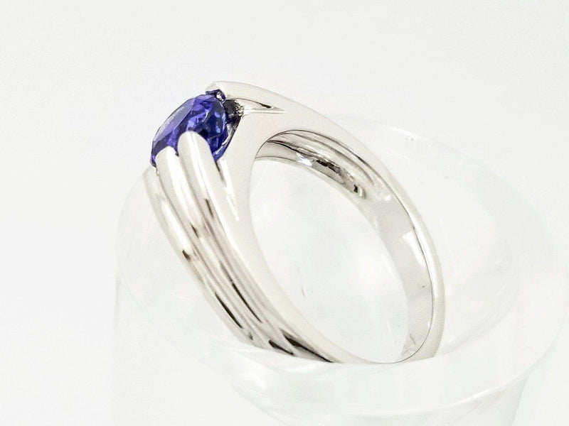 18 kt White Gold Men's ring with a Tanzanite Stone - Cape Diamond Exchange