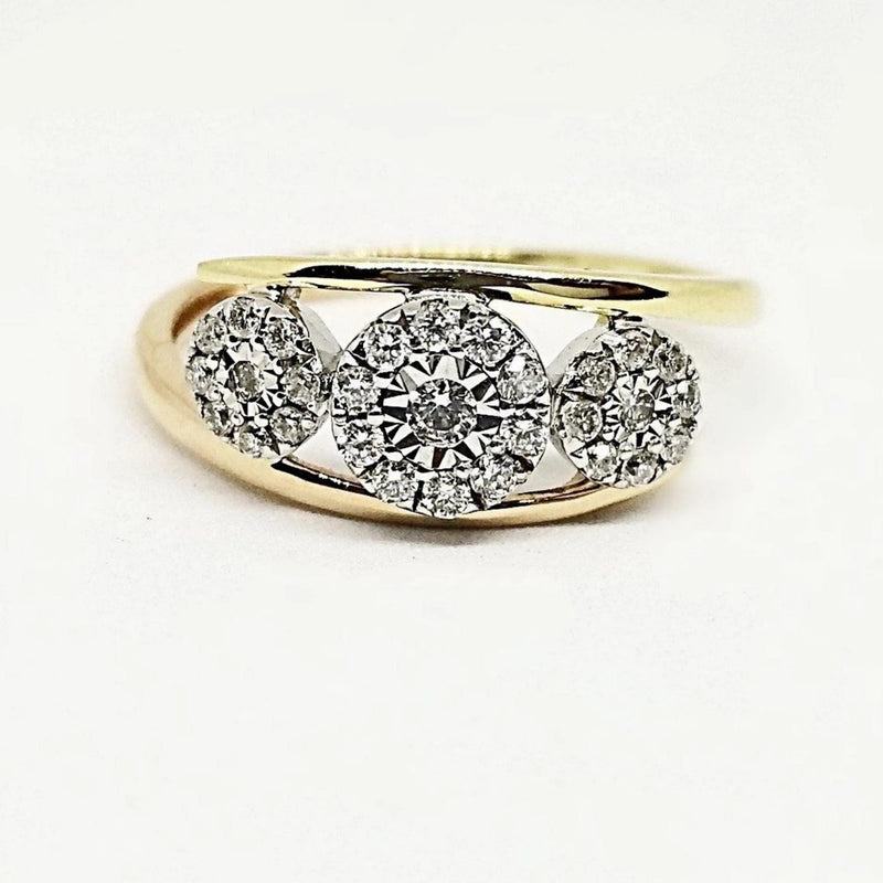 14kt Yellow, White and Rose Gold Fancy Diamond Ring - Cape Diamond Exchange