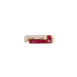 Square Ruby and Diamond Ring - Cape Diamond Exchange