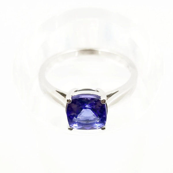 9 kt White Gold Cushion cut Tanzanite Ring - Cape Diamond Exchange