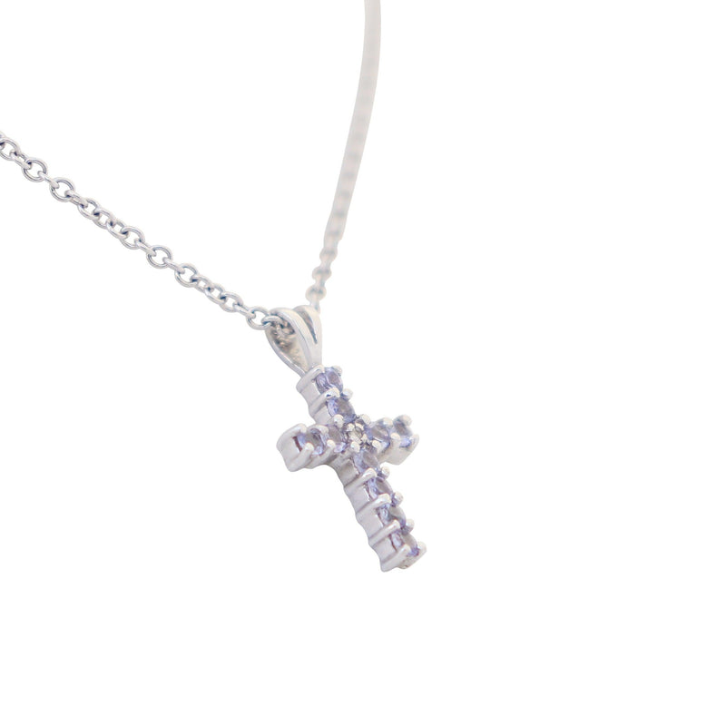 White Gold Tanzanite Cross Pendant Cape Diamond Exchange in St. George's Mall