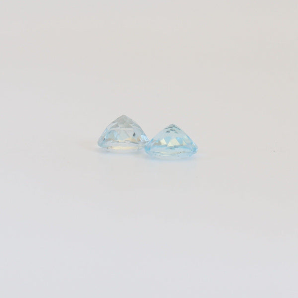 7mm sky Blue Round Topaz Stone bottom view - cape diamond exchange