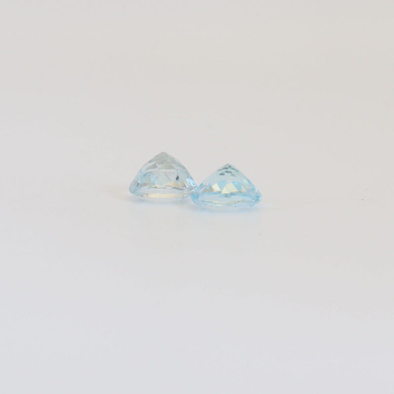 7mm sky Blue Round Topaz Stone bottom view - cape diamond exchange