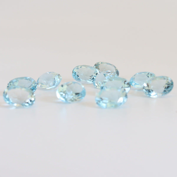 8mmx6mm Sky blue Oval Topaz Stone - cape diamond exchange