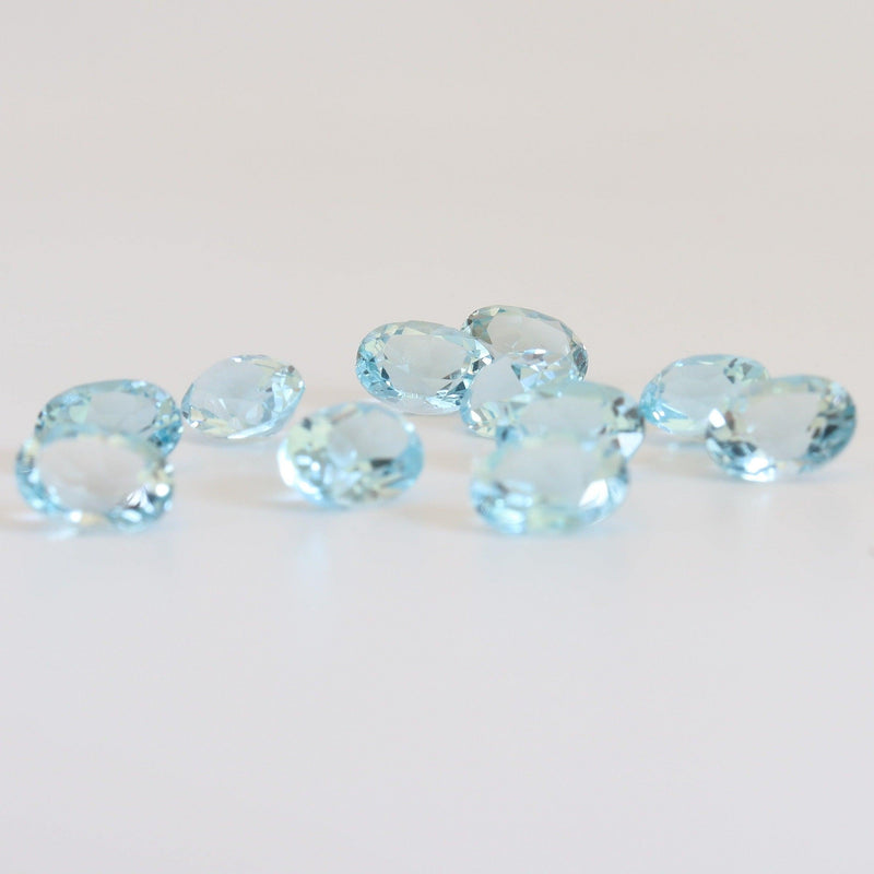 8mmx6mm Sky blue Oval Topaz Stone - cape diamond exchange