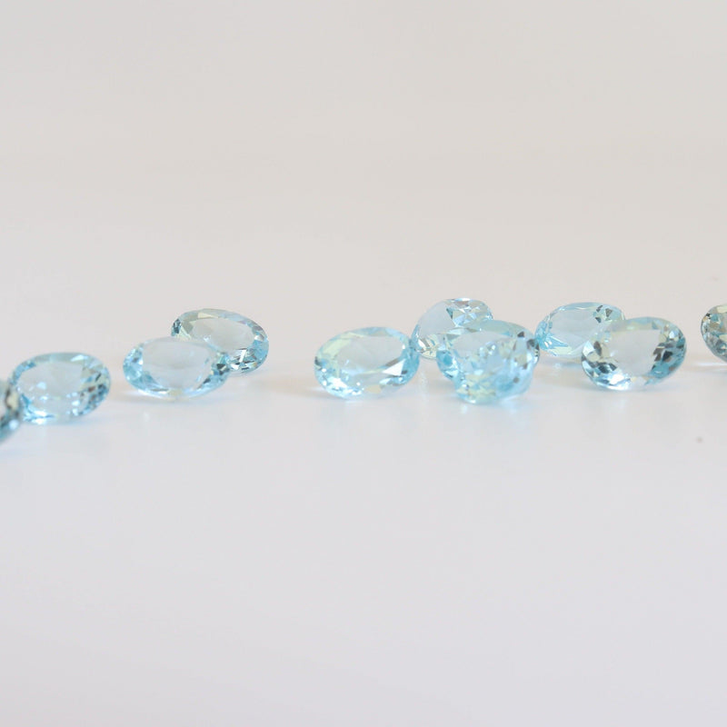 8mmx6mm Sky Blue Oval Topaz Stones - cape diamond exchange
