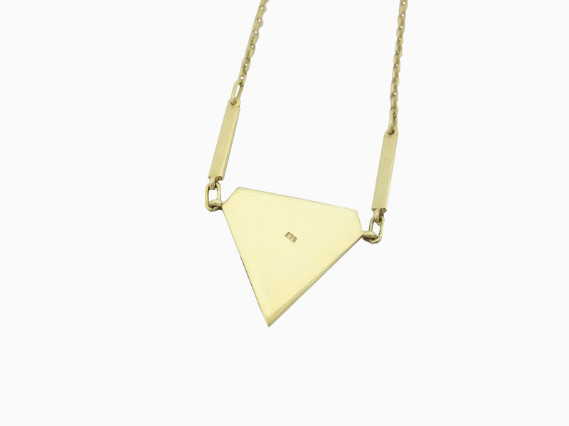 Triangle Gold Necklace with Elephant Hair - Cape Diamond Exchange