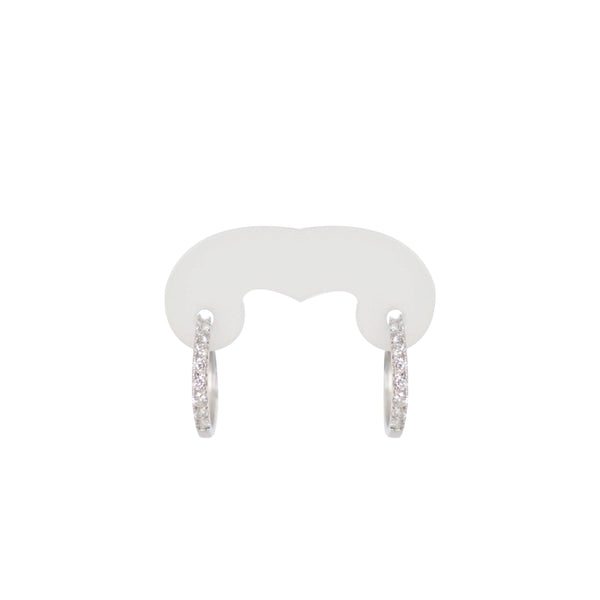9 kt White Gold Diamond Huggie Earrings