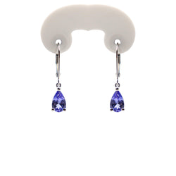 9kt White Gold Pear Tanzanite Earrings - Cape Diamond Exchange
