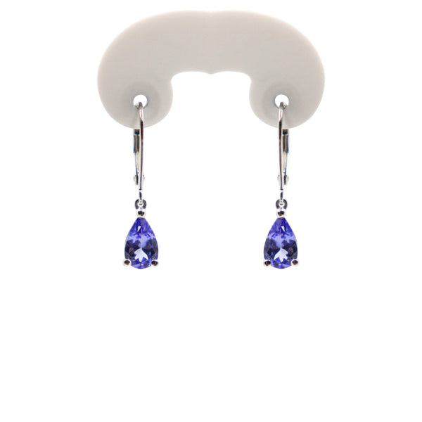 9kt White Gold Pear Tanzanite Earrings - Cape Diamond Exchange