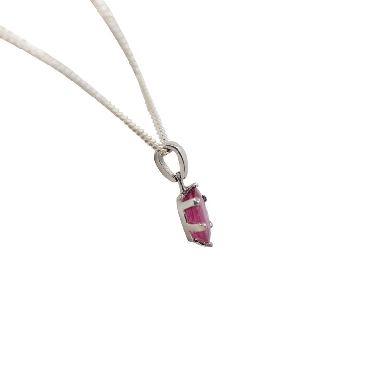 White Gold Oval Rubellite Pendant Cape Diamond Exchange in St. George's Mall